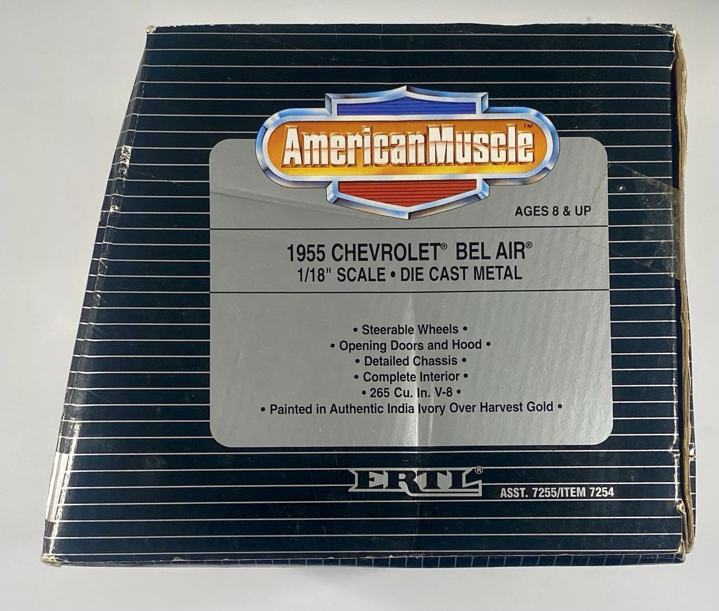 ERTL American Muscle 1955 Chevrolet Bel Air Harvest Gold 7254 1:18 Diecast NEW