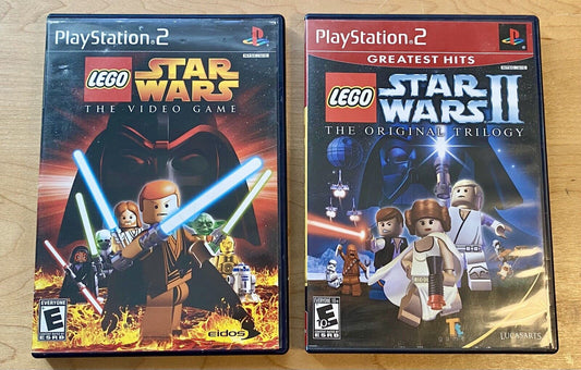 Lego Star Wars 1 + 2 II The Original Trilogy (PlayStation 2) PS2 Bundle Both CIB