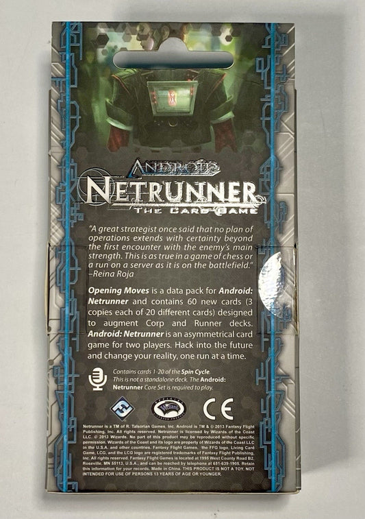 Android Netrunner LCG Opening Move Data Pack 2013 Fantasy Flight Games Read Desc