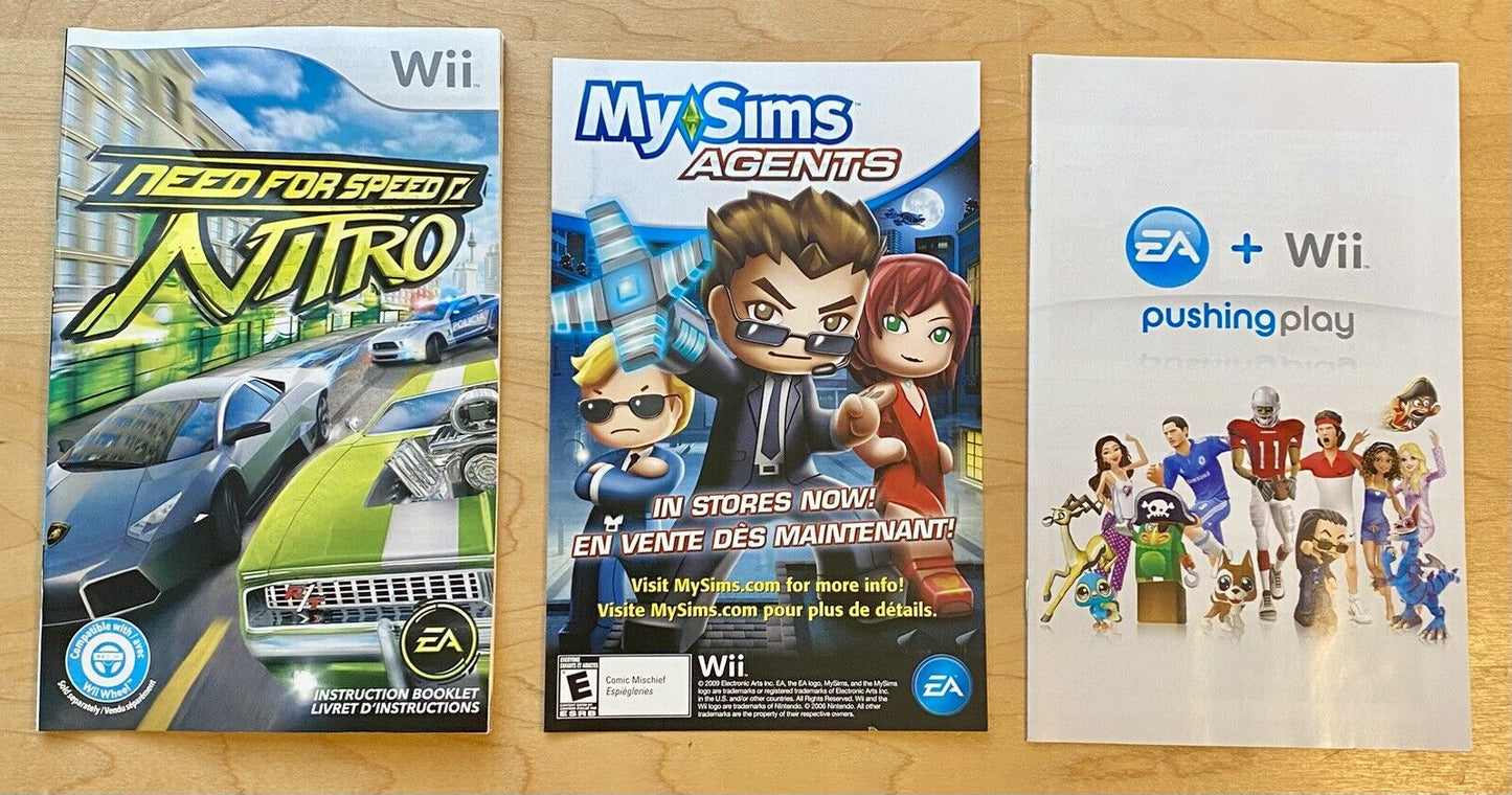 Need for Speed: Nitro & ProStreet (Nintendo Wii) Both CIB W/ Manual And Tested