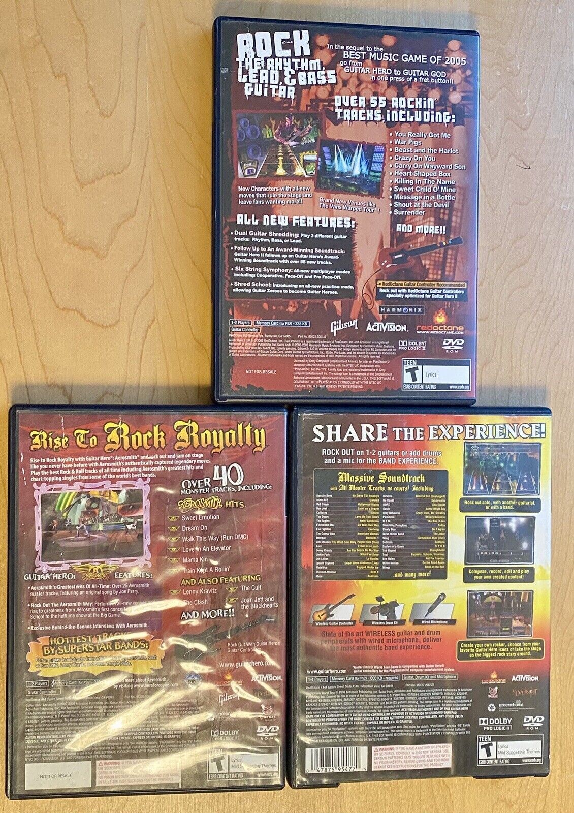 Guitar Hero II 2, Aerosmith & World Tour Bundle (PlayStation 2) PS2 All Tested