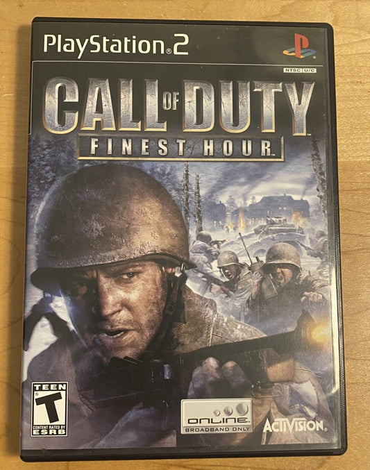 Call of Duty: Finest Hour (Sony PlayStation 2 PS2, 2004) CIB W/ Manual, Tested