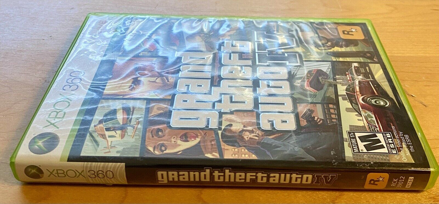 Grand Theft Auto IV (Xbox 360, 2008) CIB W/ Map & Manual, Authentic & Tested
