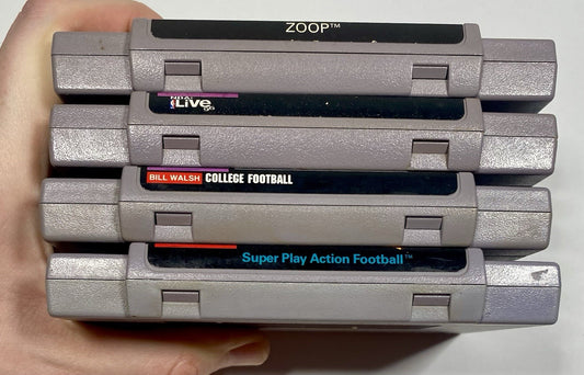 Super Nintendo SNES Bundle Lot Of 4 Games Zoop, Football, NBA Live 96. Tested