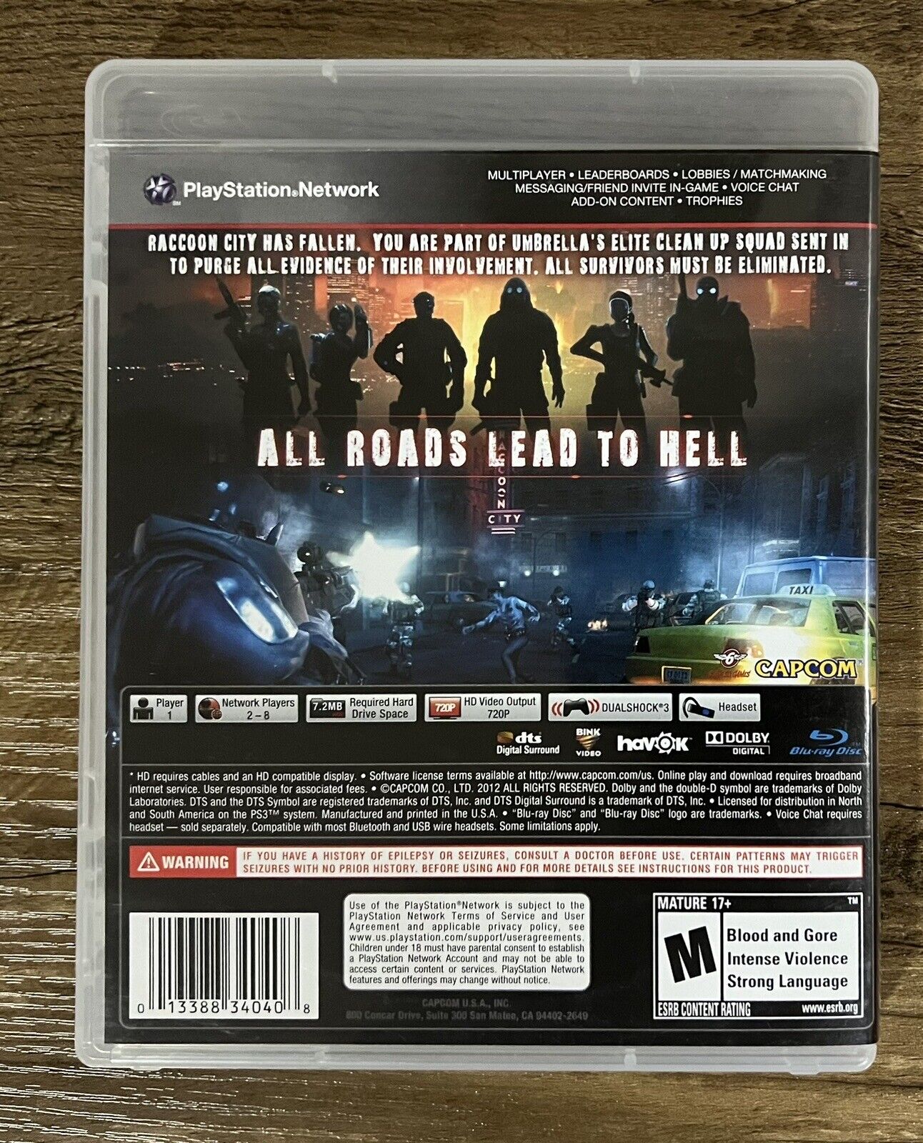 Resident Evil Operation Raccoon City (Sony Playstation 3, 2012) Complete Tested