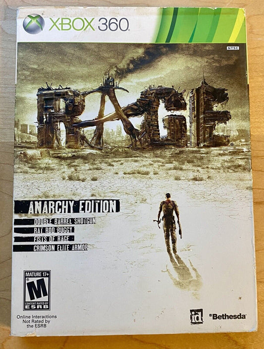 Rage Anarchy Edition (Xbox 360, 2011) CIB W/ Manual, Insert & Sleeve, Tested