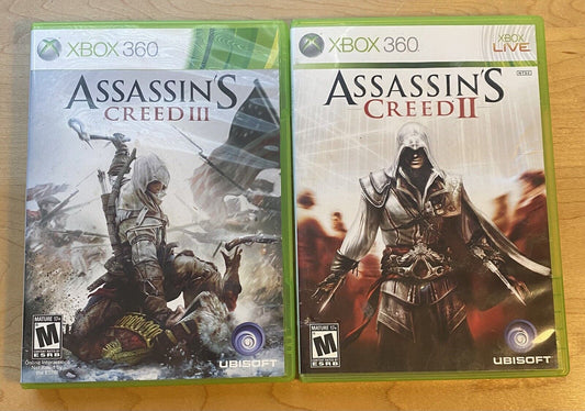 Assassin's Creed 2 & 3 Bundle (Xbox 360) Both CIB W/ Manual And Tested