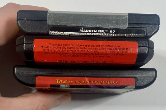 Sega Genesis 3 Games Lot Bundle Taz In Escape From Mars, Madden 97, Handball III