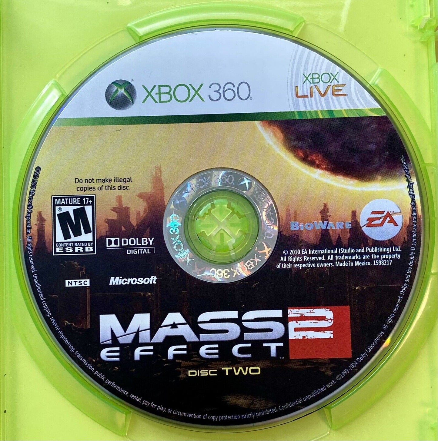 Mass Effect 1 & 2 (Microsoft Xbox 360, 2007 & 2010) Authentic & Tested
