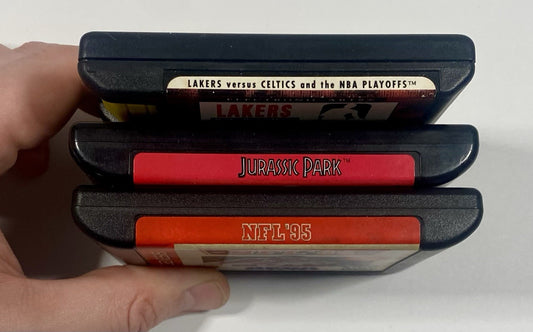 Sega Genesis 3 Games Lot Bundle Jurassic Park, NFL 95, Lakers Vs Celtics, Tested