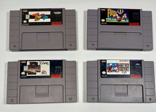 Super Nintendo SNES Bundle Lot Of 4 Games Zoop, Football, NBA Live 96. Tested