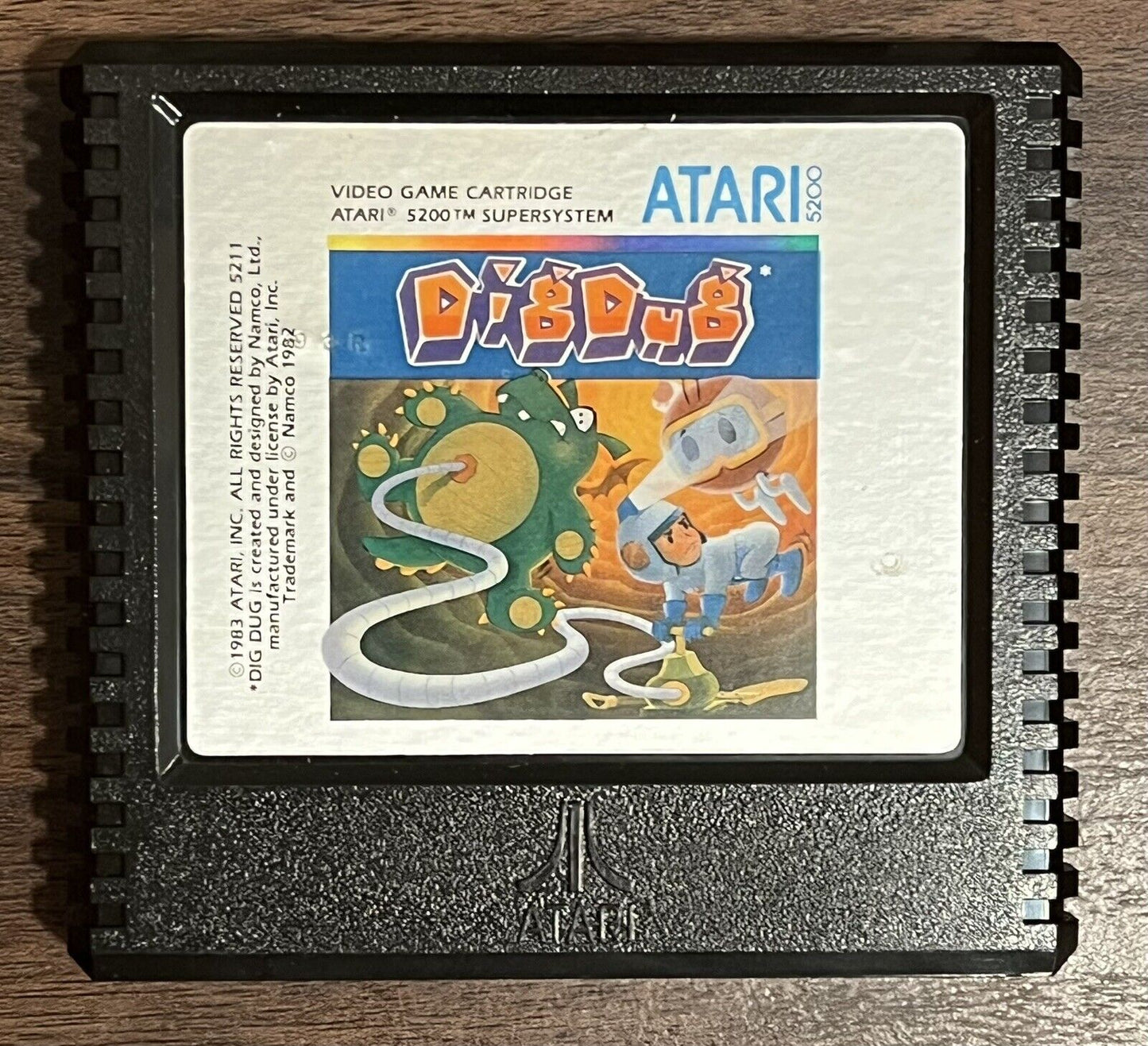 Dig Dug Atari 5200 1983 Namco Video Game Cartridge With Manual, Tested!