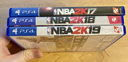Lot Of 3 NBA Playstation 4 PS4 Games, 2K17 2K18 2K19, Bundle All CIB W/ Manual