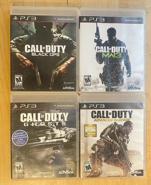 Call Of Duty Advanced Warfare, Ghosts, Black Ops & Modern Warfare 3 Lot, PS3