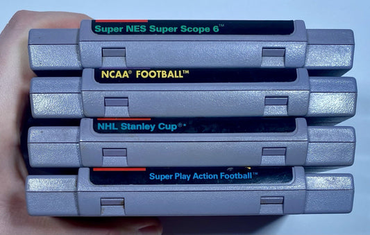 Super Nintendo SNES Bundle Lot Of 4 Games Super Scope 6, NCAA Football, NHL