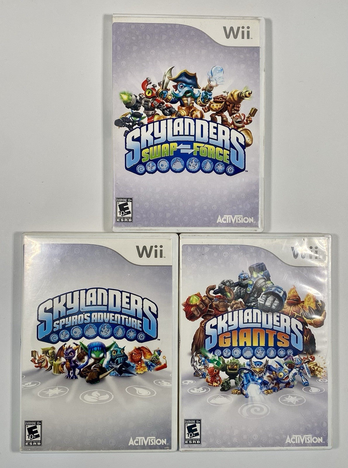 Lot of 3 Wii Skylanders Swap Force, Giants, & Spyro’s Adventure, All Tested