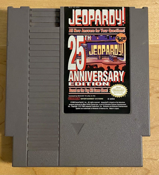 Jeopardy 25th Anniversary Edition (Nintendo NES, 1990) W/ Manual, Tested