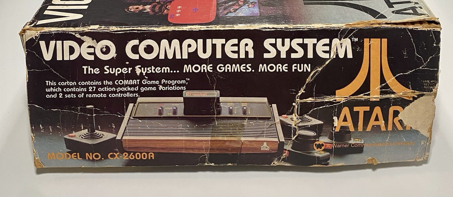 Atari 2600 Console CIB W/ Joysticks, Paddles, Manual, Combat Game & More! Tested