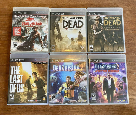 Sony PlayStation 3 PS3 Bundle Lot of 6 Zombie Games Tested Walking Dead & More!