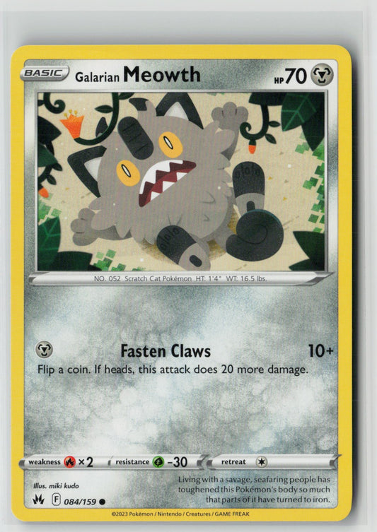 Galarian Meowth (SWSH: Crown Zenith 084/159) NM