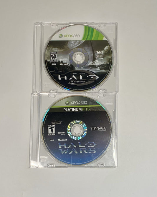 Halo Combat Evolved Anniversary & Halo Wars Bundle Xbox 360 Discs Only Tested