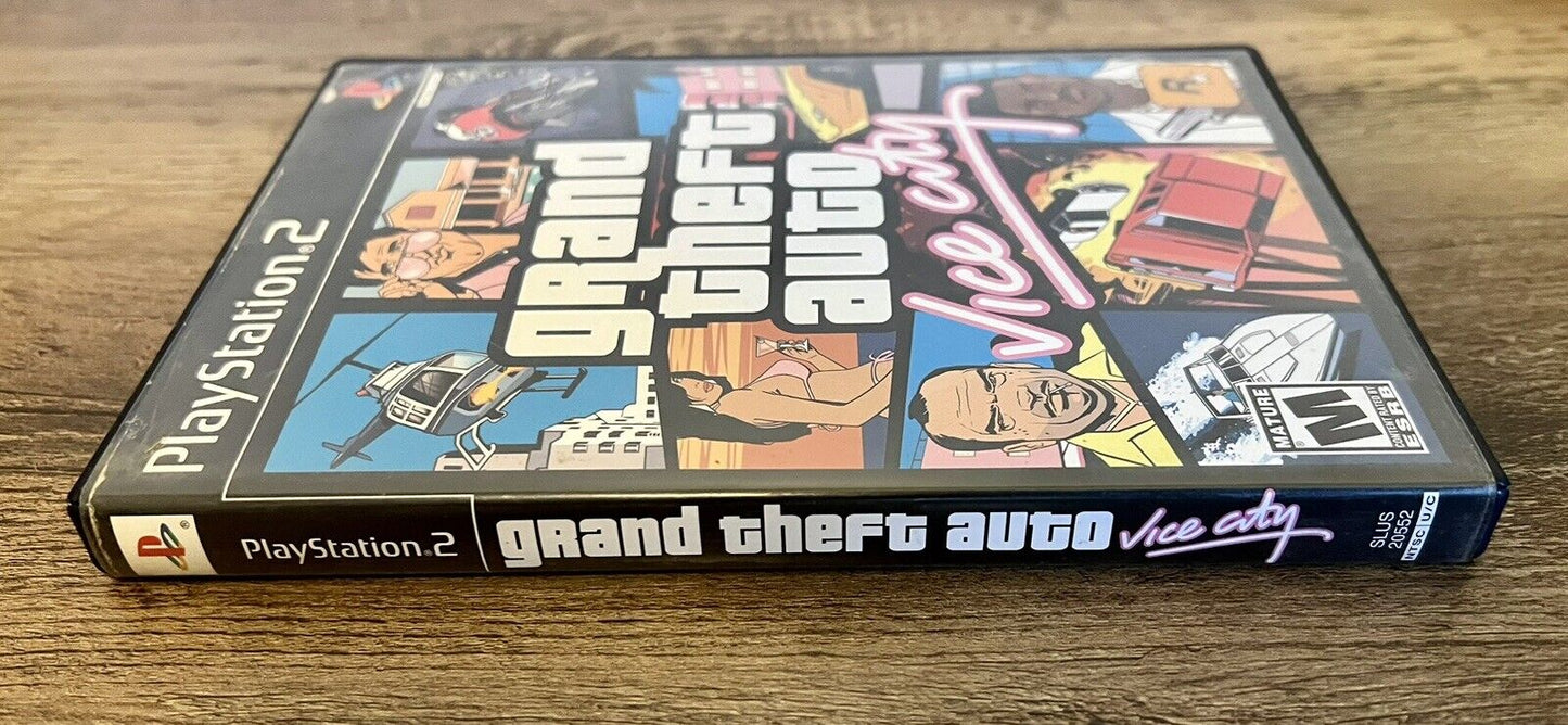 Grand Theft Auto: Vice City (Sony PlayStation 2, PS2) Complete W/ Map & Manual!