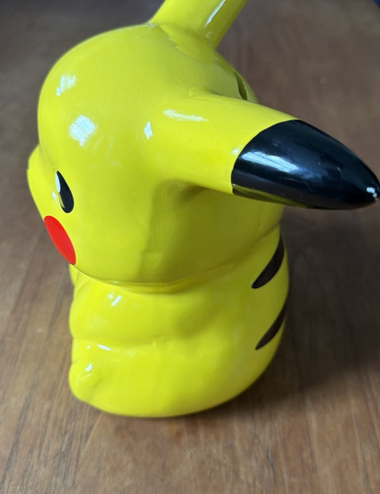 Pokemon Pikachu with Poke Ball Nintendo 2015 Ceramic Coin Money Piggy Bank 9”