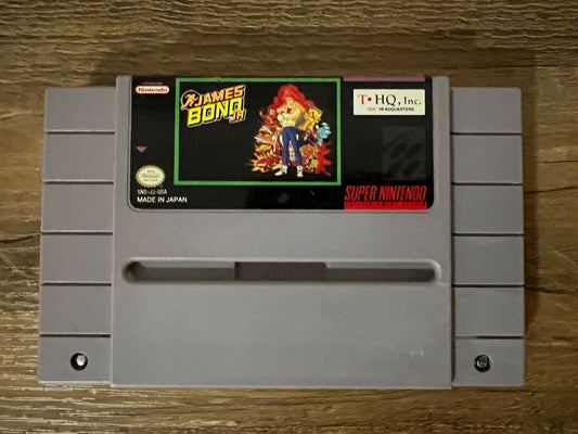 SNES Super Nintendo James Bond Jr. Authentic Tested Working Pictures