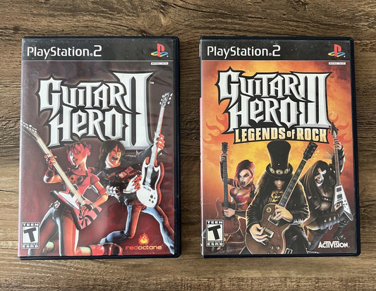 Bundle: 2 Guitar Hero 2 II & Guitar Hero 3 III (Sony PlayStation 2) CIB, Tested!
