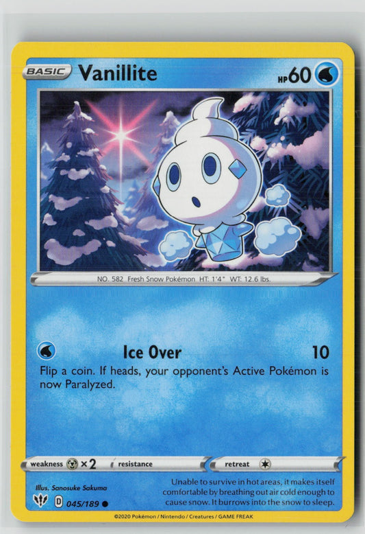 Vanillite (SWSH03: Darkness Ablaze 045/189) NM