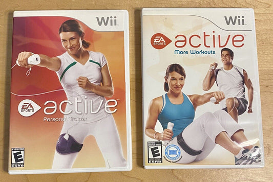 EA Active More Workouts & Personal Trainer Bundle (Nintendo Wii) Both CIB Tested
