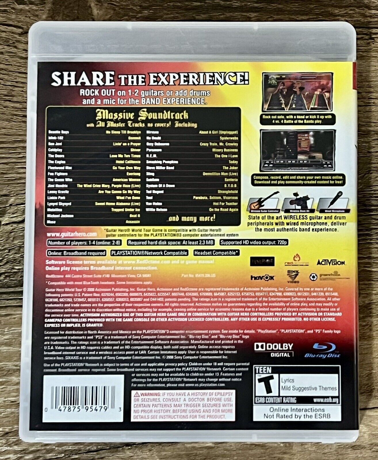 Guitar Hero World Tour PlayStation 3 PS3 Tested And Works!