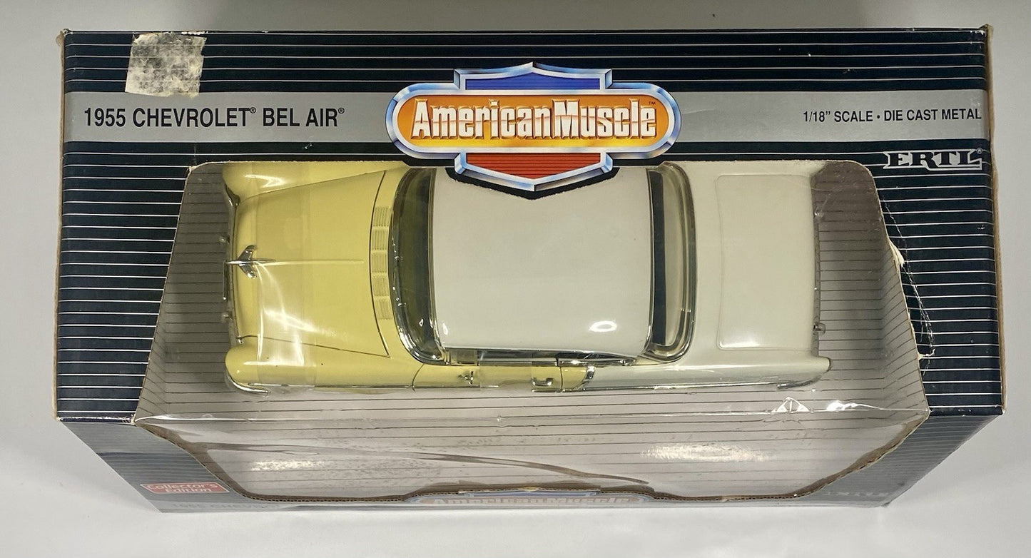 ERTL American Muscle 1955 Chevrolet Bel Air Harvest Gold 7254 1:18 Diecast NEW