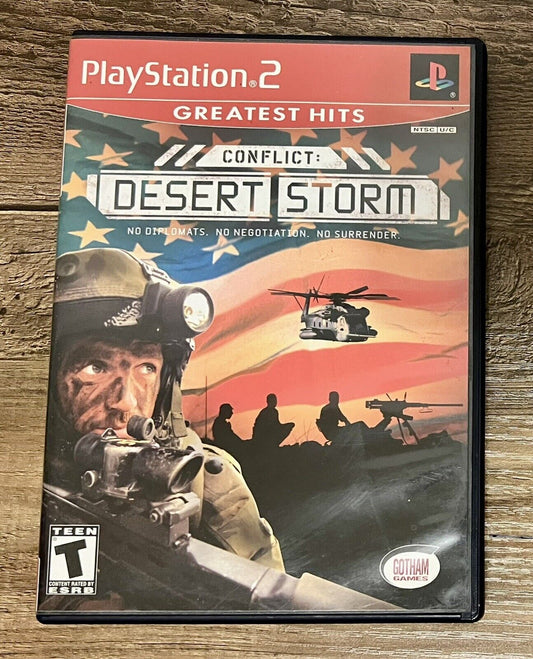 CONFLICT DESERT STORM GREATEST HITS (Playstation 2, PS2) Tested CIB W Reg Card