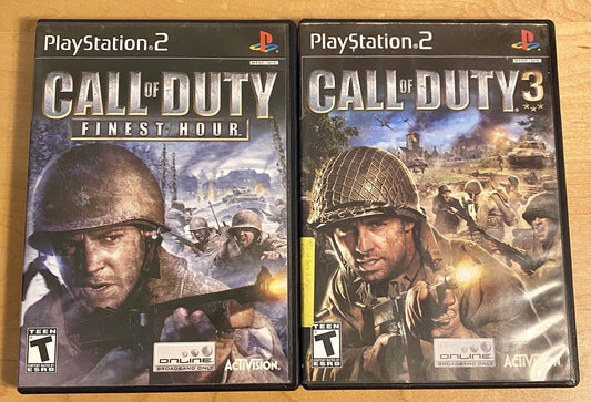 Call of Duty 3 & Finest Hour Bundle (Sony PlayStation 2) Authentic & Tested