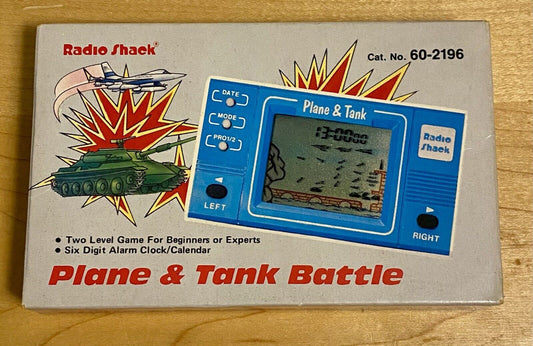 Vintage RADIO SHACK PLANE TANK BATTLE GAME ELECTRONIC HANDHELD LCD 60-2196 1980s