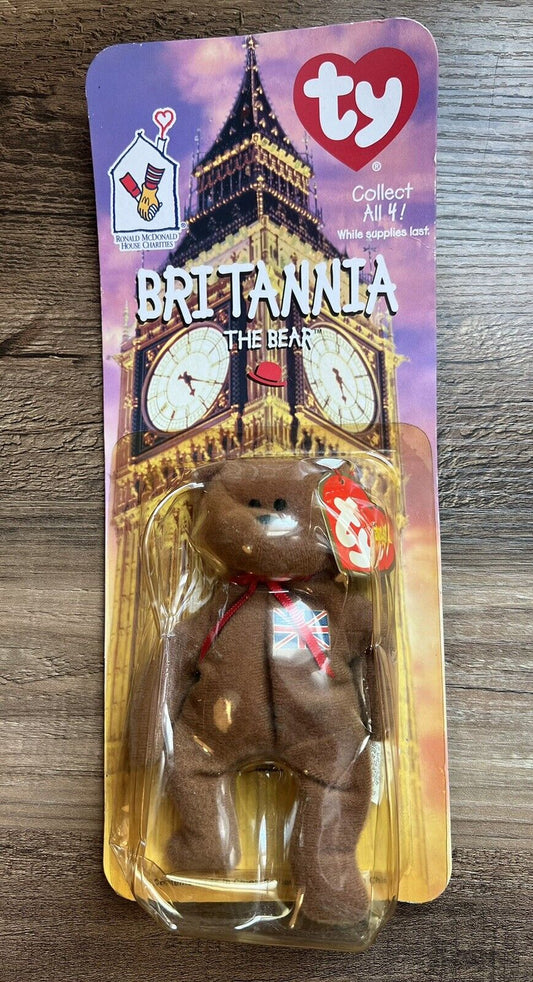 Ty McDonald’s Beanie Babies 1999 Britannia The Bear - Rare with Tag Errors!