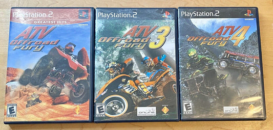 ATV Offroad Fury 1, 3 & 4 (Sony PlayStation 2) PS2 Bundle, All CIB & Tested