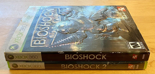 Bioshock 1 & 2 Bundle(Xbox 360) Slip Cover For BS1, Both Authentic & Tested