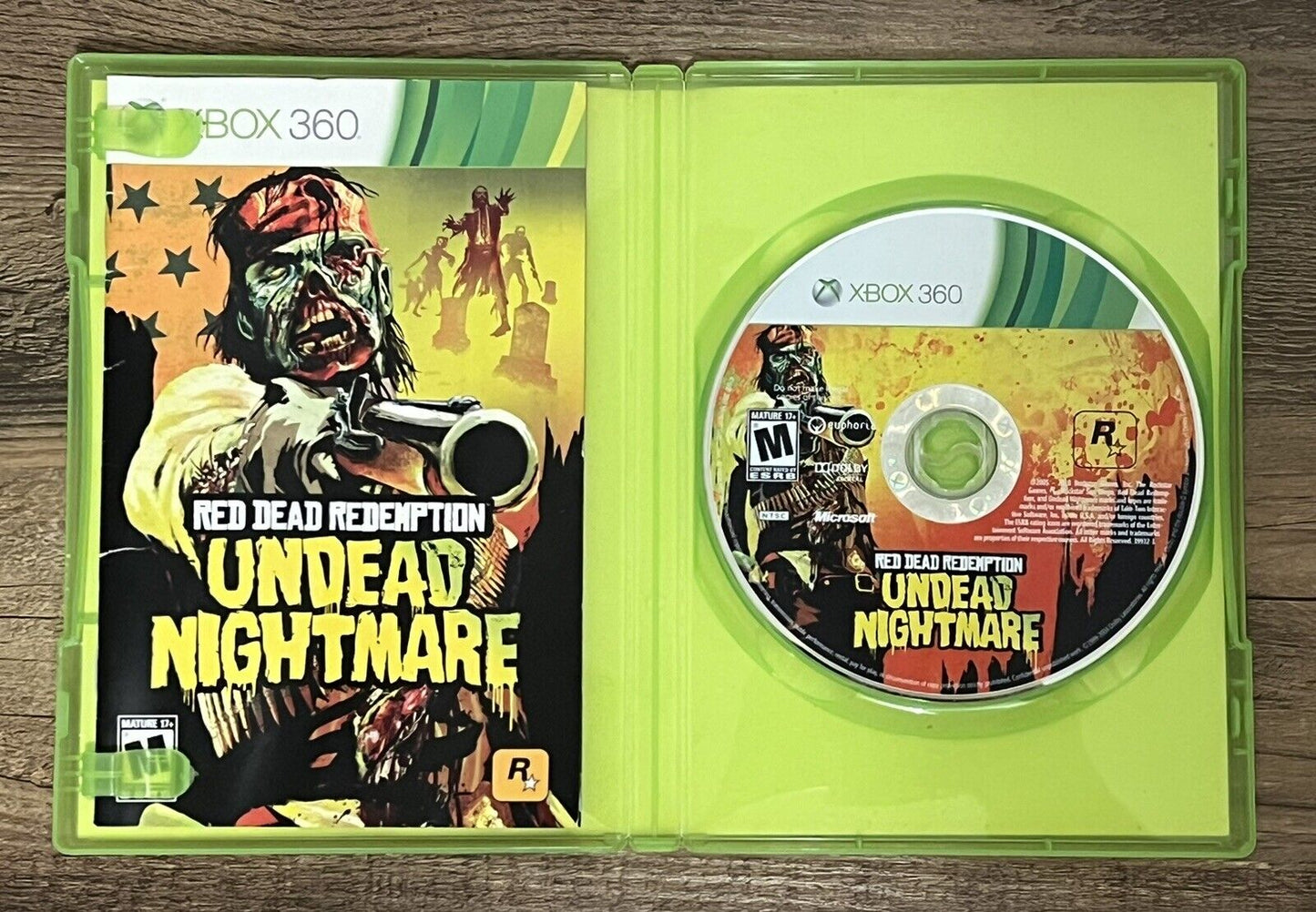 Red Dead Redemption Undead Nightmare (Xbox 360, 2010) With Manual, No Map