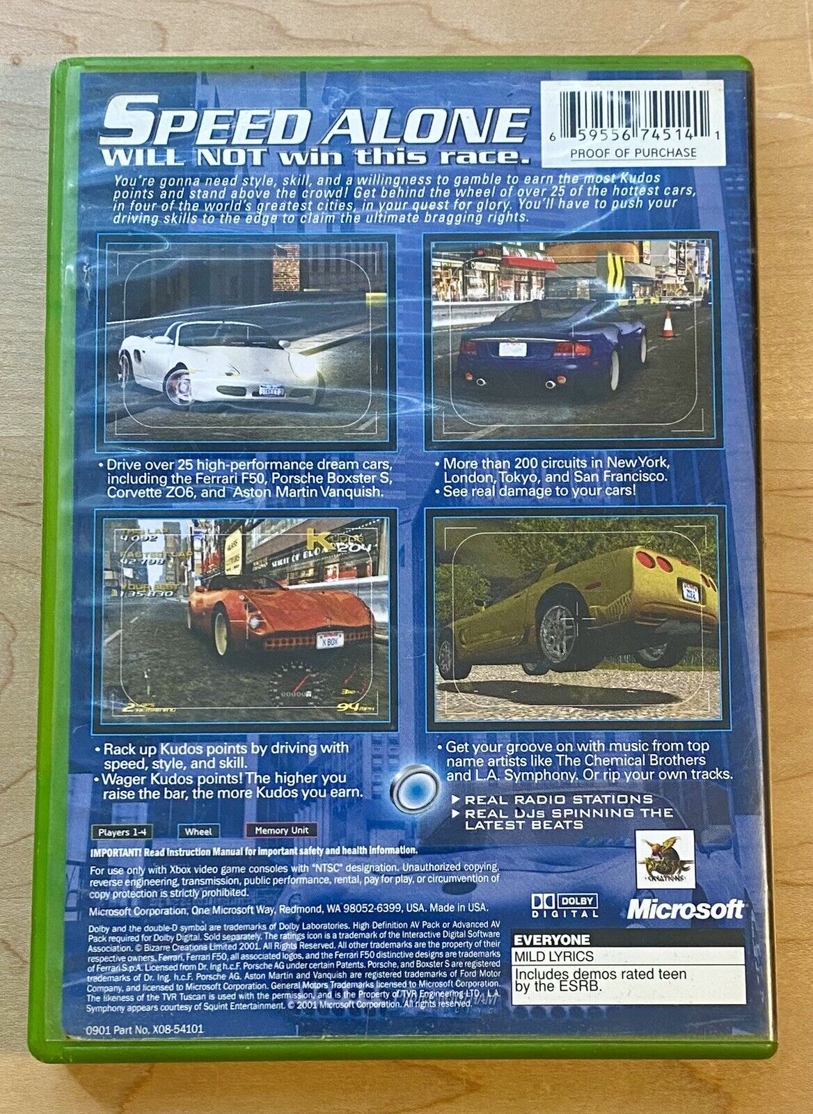 Project Gotham Racing ( Microsoft Xbox, 2001) CIB W/ Manual, Authentic & Tested
