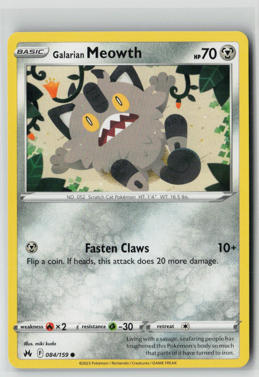 Galarian Meowth (SWSH: Crown Zenith 084/159) NM
