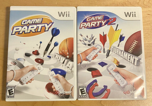 Game Party 1 & 2 Bundle (Nintendo Wii) Authentic, Both Tested & Working