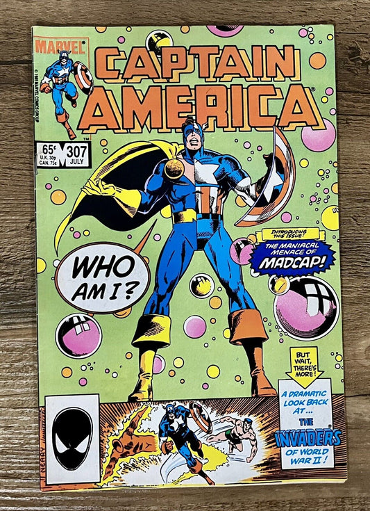 Captain America 307 Newsstand Variant 1st Madcap VF+ Marvel Comics 1985