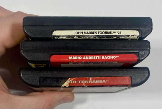 Sega Genesis 3 Games Lot Bundle Sub Terrania, Mario Andretti Racing, Football 93