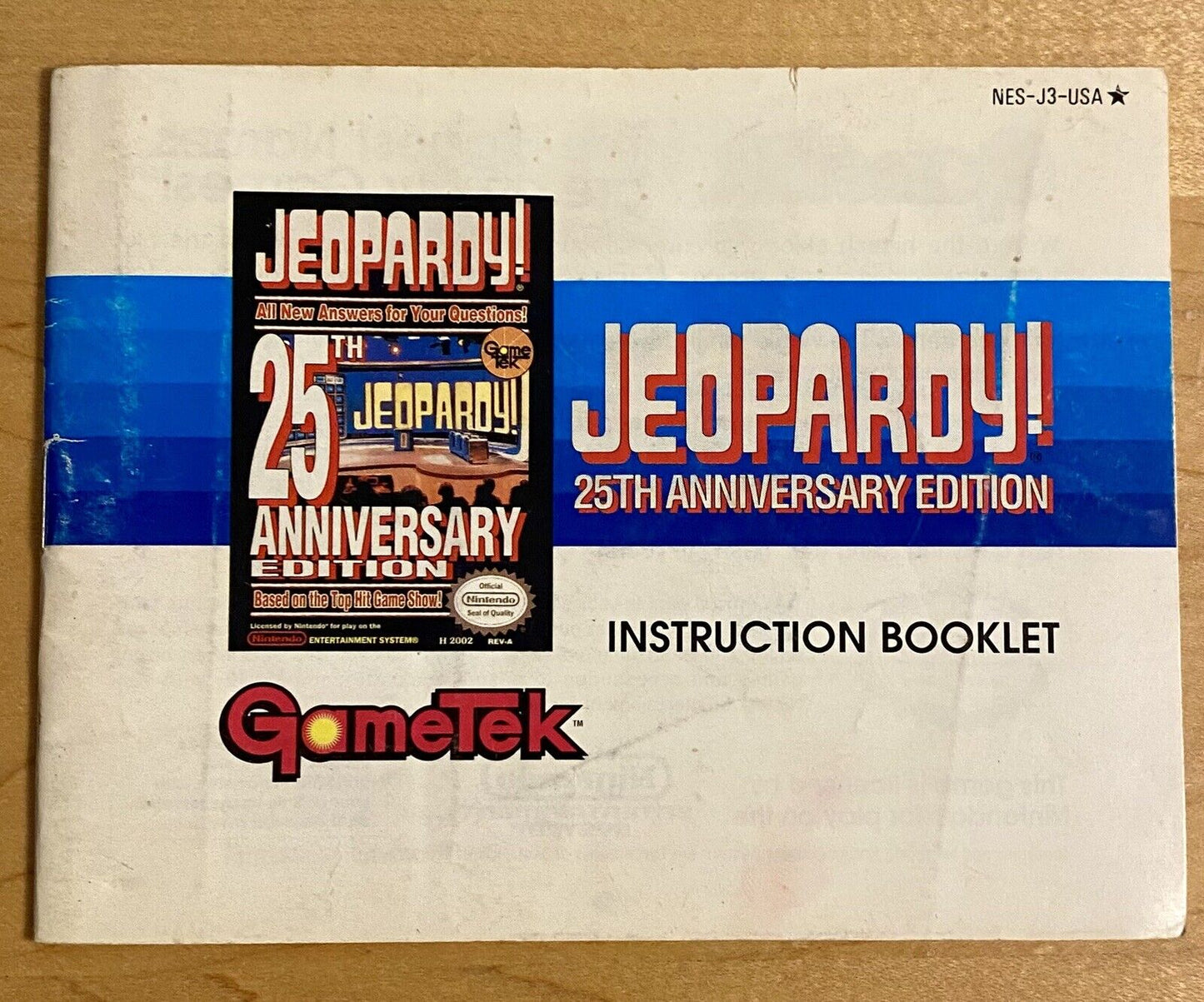 Jeopardy 25th Anniversary Edition (Nintendo NES, 1990) W/ Manual, Tested
