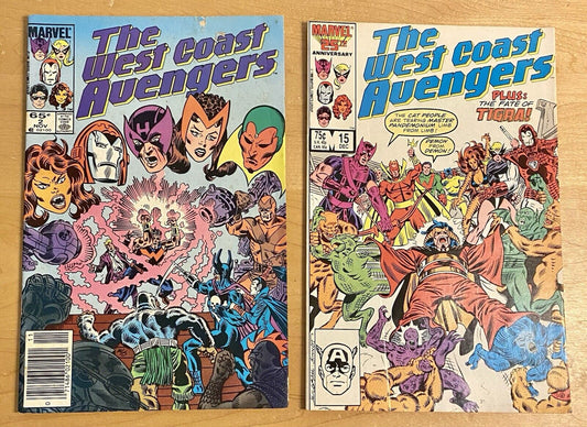 The West Coast Avengers Issues #2 & 15 Marvel Comics 1985