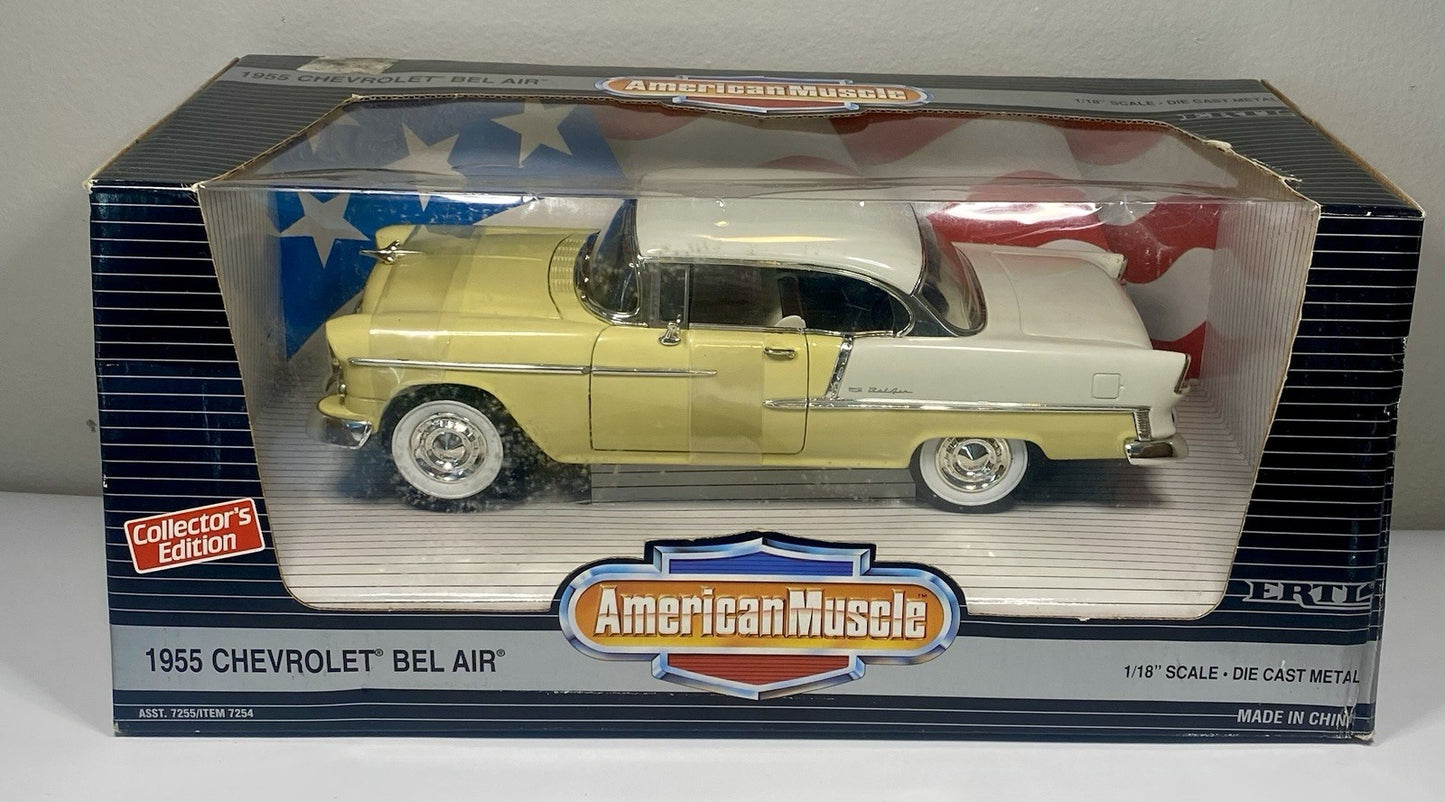 ERTL American Muscle 1955 Chevrolet Bel Air Harvest Gold 7254 1:18 Diecast NEW
