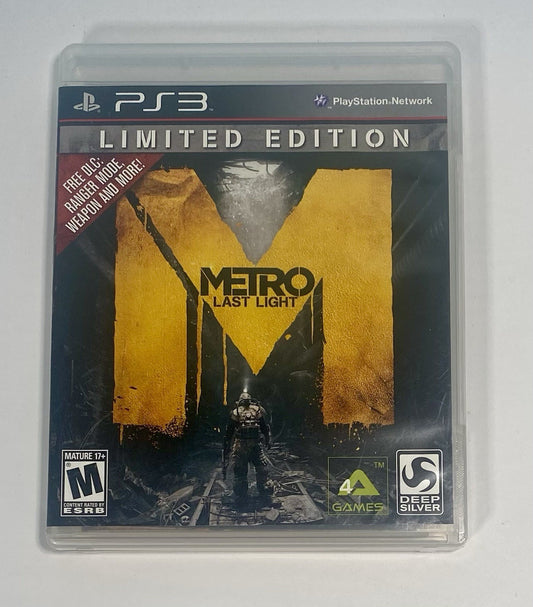Metro Last Light Limited Edition PS3 PlayStation 3 CIB W/ Manual Inserts, Tested