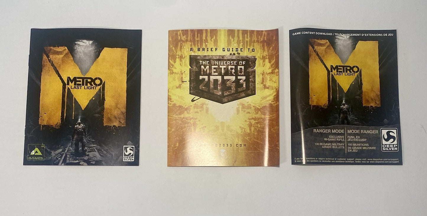 Metro Last Light Limited Edition PS3 PlayStation 3 CIB W/ Manual Inserts, Tested